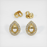 18K Yellow Gold Studs Earring Setting Image