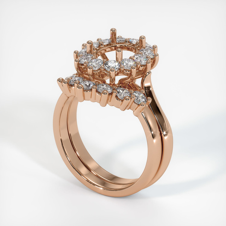 18K Rose Gold Antique Style Ring Setting