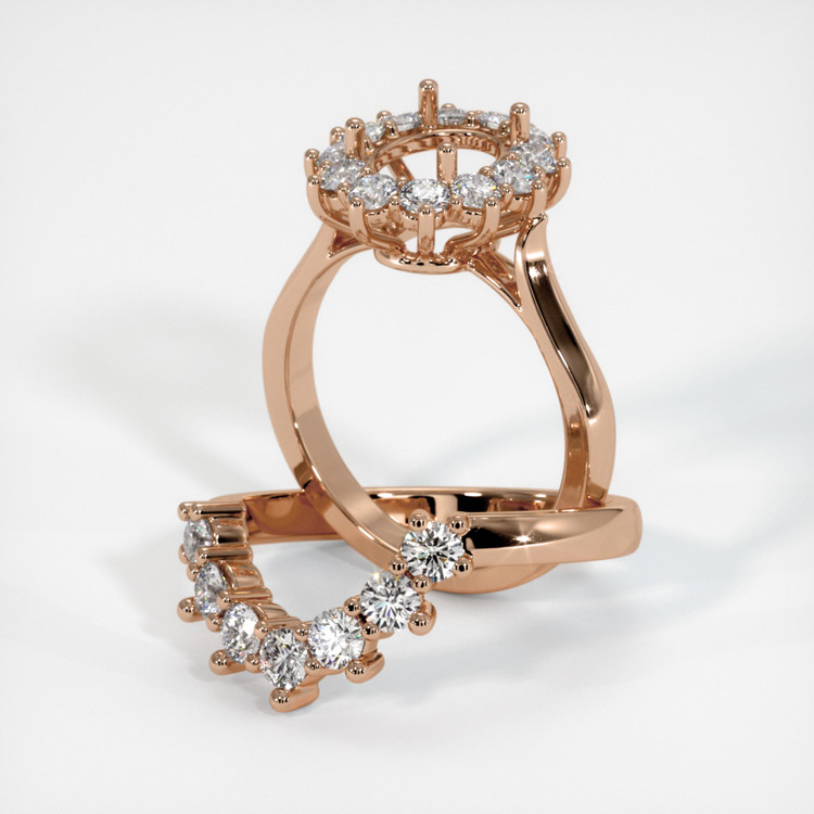 18K Rose Gold Antique Style Ring Setting