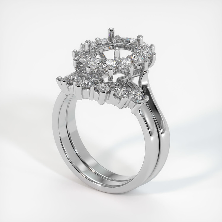 14K White Gold Antique Style Ring Setting