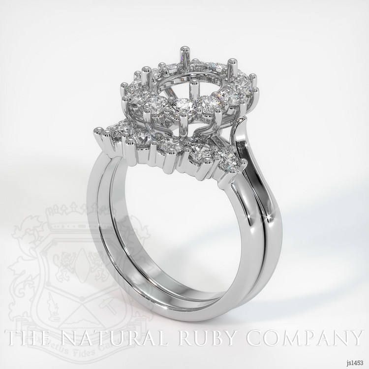 14K White Gold Antique Style Ring Setting