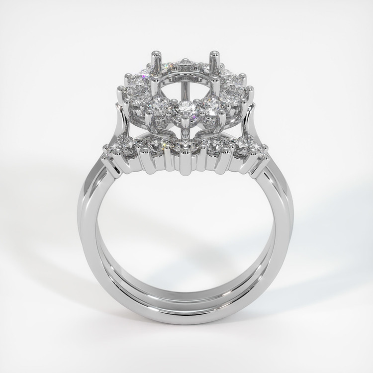 14K White Gold Antique Style Ring Setting