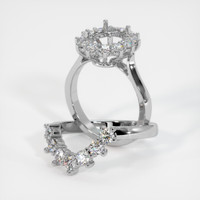 14K White Gold Antique Style Ring Setting Image