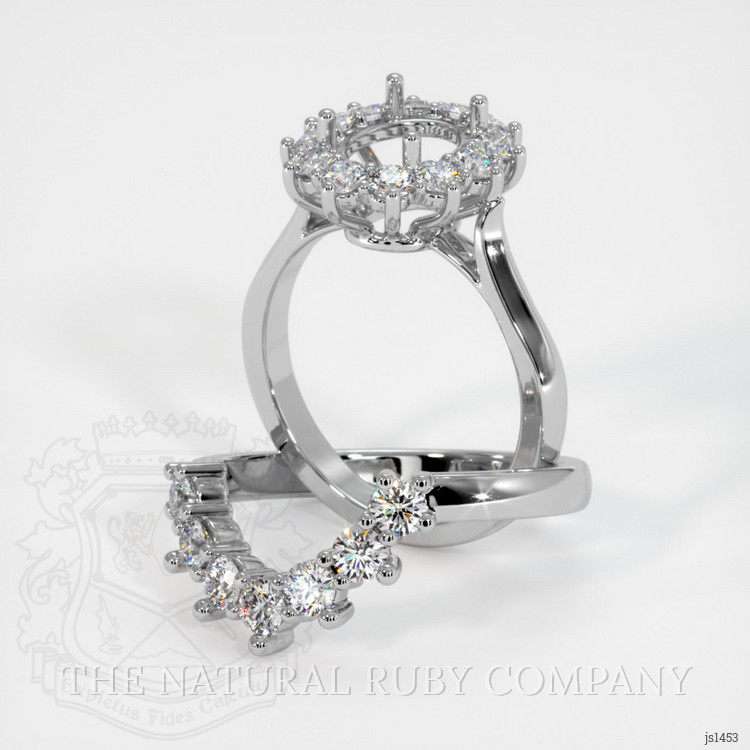 14K White Gold Antique Style Ring Setting