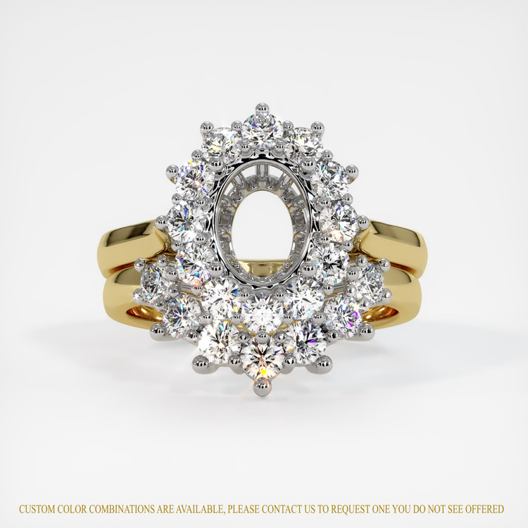 14K White & Yellow Antique Style Ring Setting