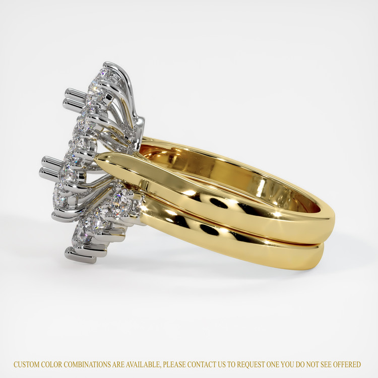 14K White & Yellow Antique Style Ring Setting