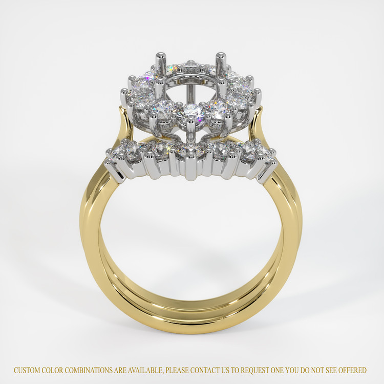 14K White & Yellow Antique Style Ring Setting