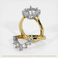 14K White & Yellow Antique Style Ring Setting Image