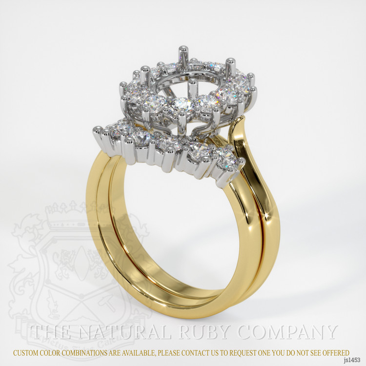 18K White & Yellow Antique Style Ring Setting