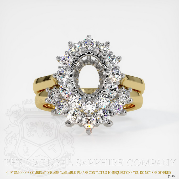 18K White & Yellow Antique Style Ring Setting