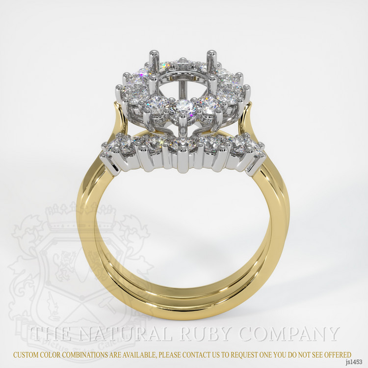 18K White & Yellow Antique Style Ring Setting