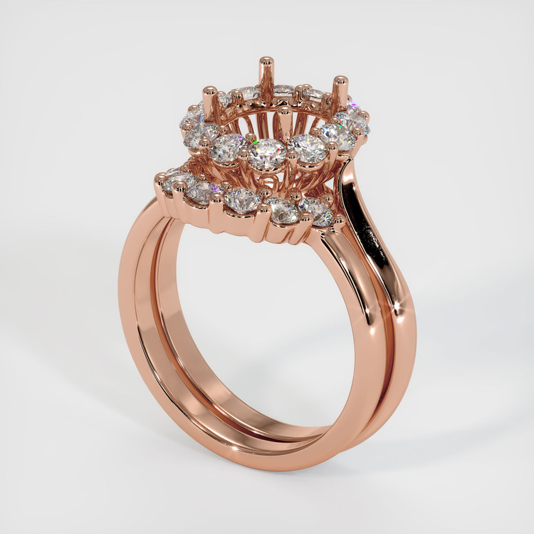 14K Rose Gold Antique Style Ring Setting