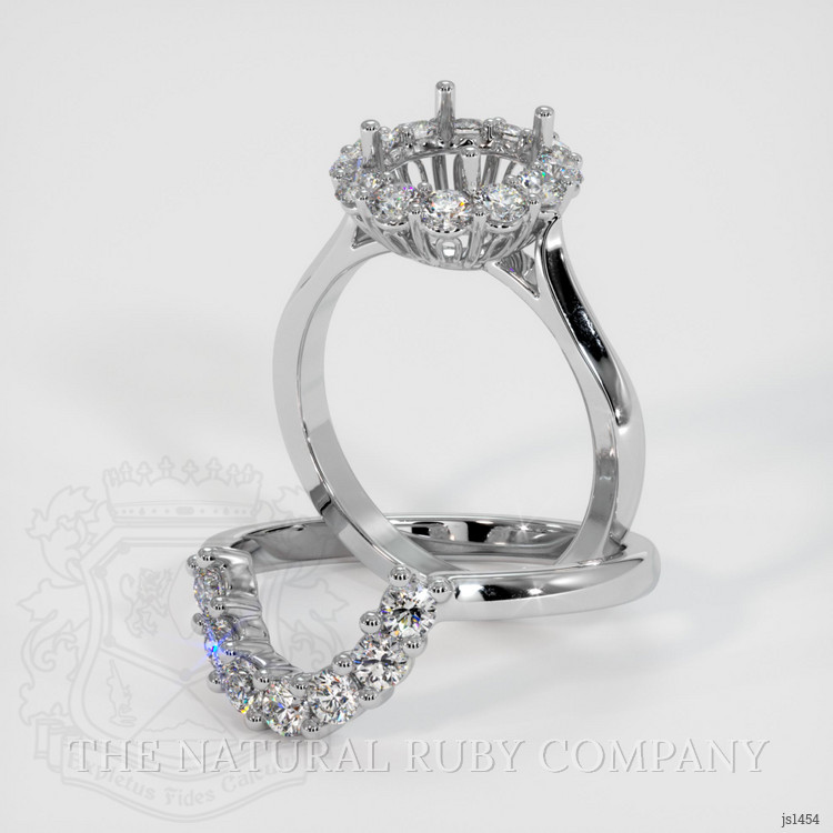 14K White Gold Antique Style Ring Setting