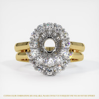 14K White & Yellow Antique Style Ring Setting Image