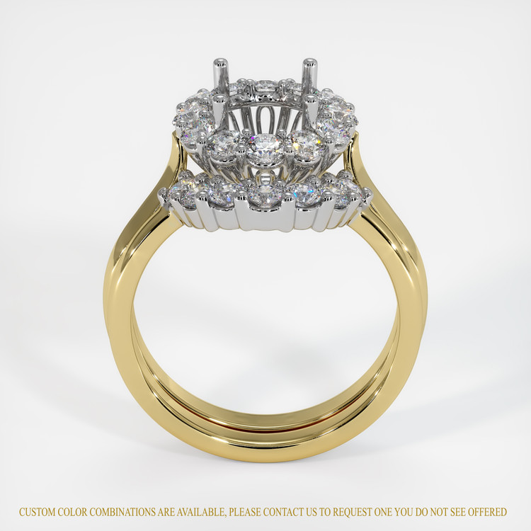 14K White & Yellow Antique Style Ring Setting