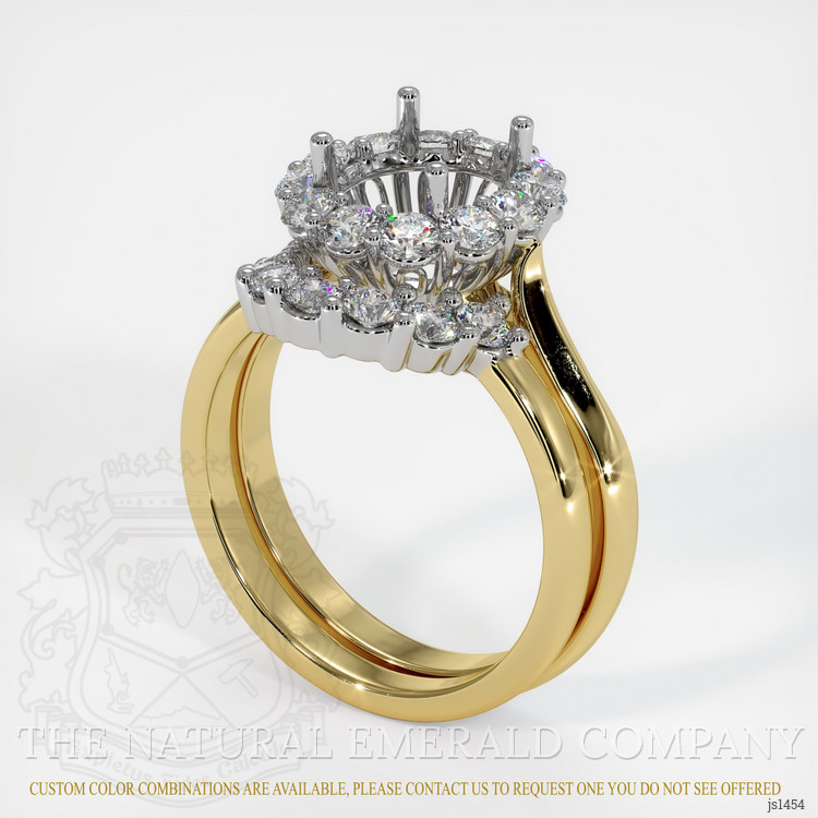 18K White & Yellow Antique Style Ring Setting