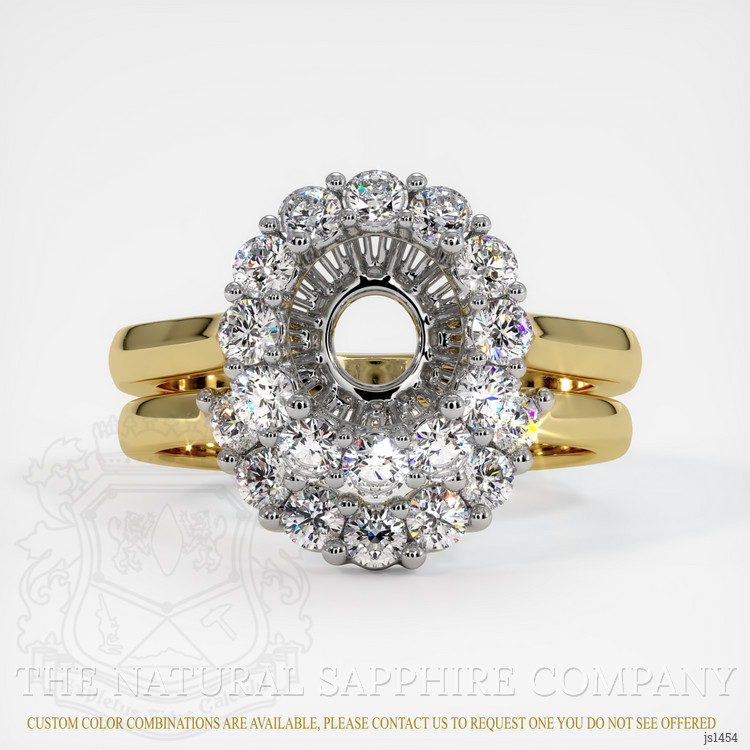 18K White & Yellow Antique Style Ring Setting