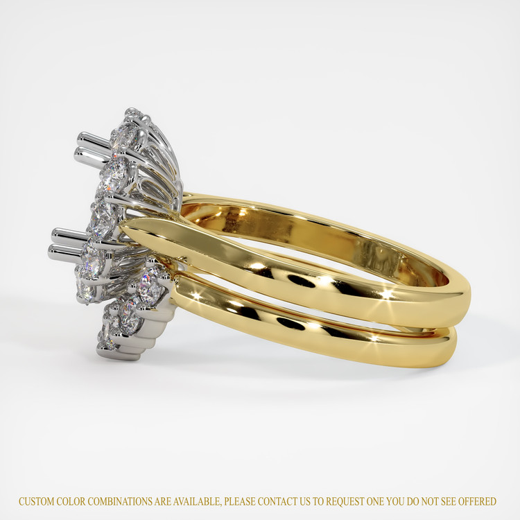 18K White & Yellow Antique Style Ring Setting