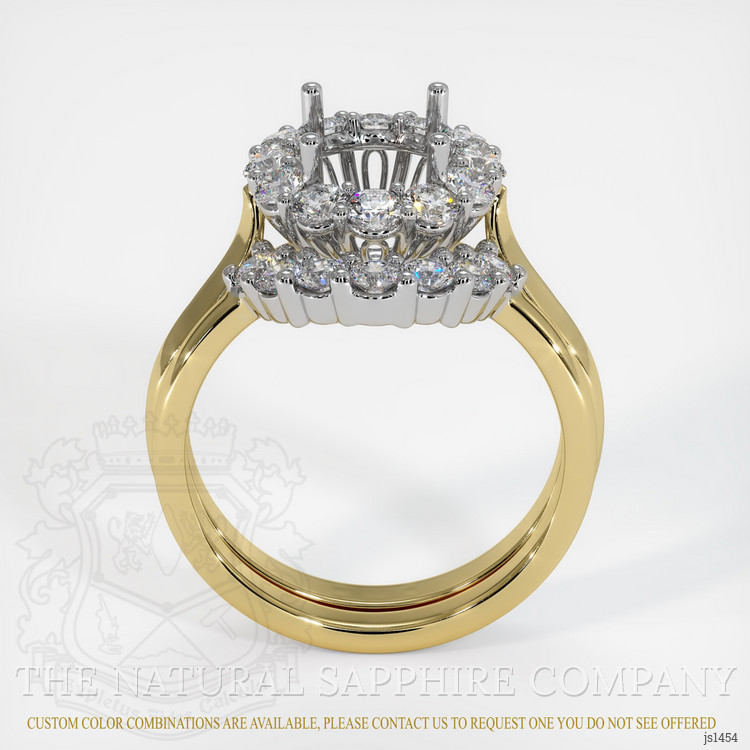 18K White & Yellow Antique Style Ring Setting