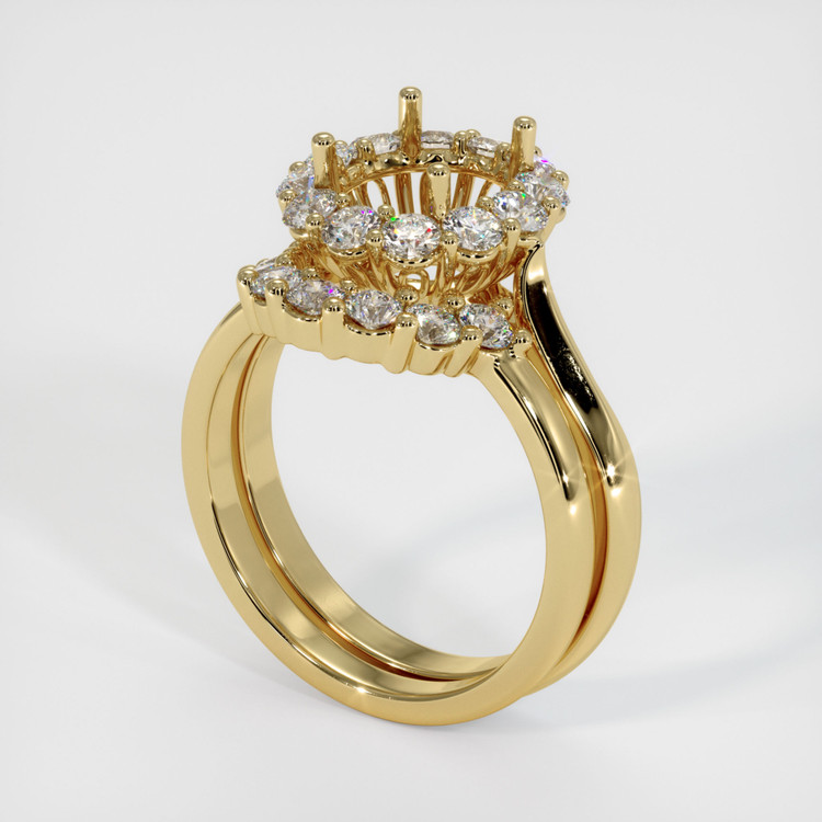 14K Yellow Gold Antique Style Ring Setting
