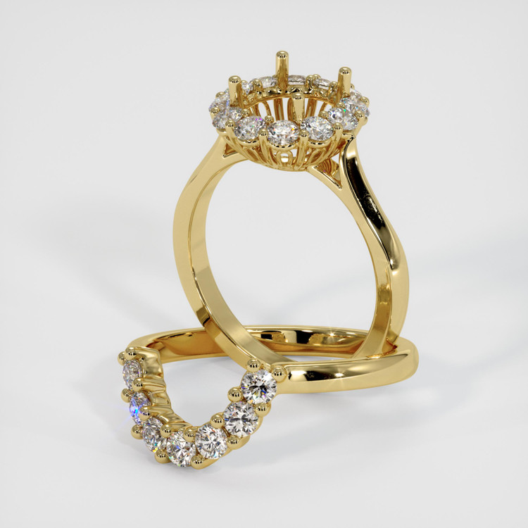 14K Yellow Gold Antique Style Ring Setting