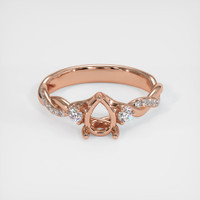 14K Rose Gold Three Stone Ring Setting Image