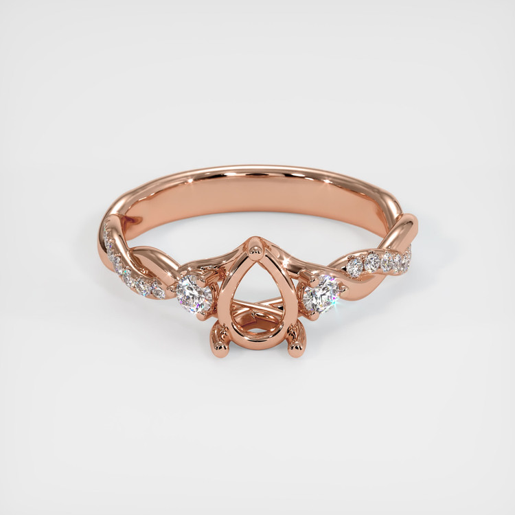 14K Rose Gold Pave Ring Setting