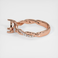 14K Rose Gold Three Stone Ring Setting Image