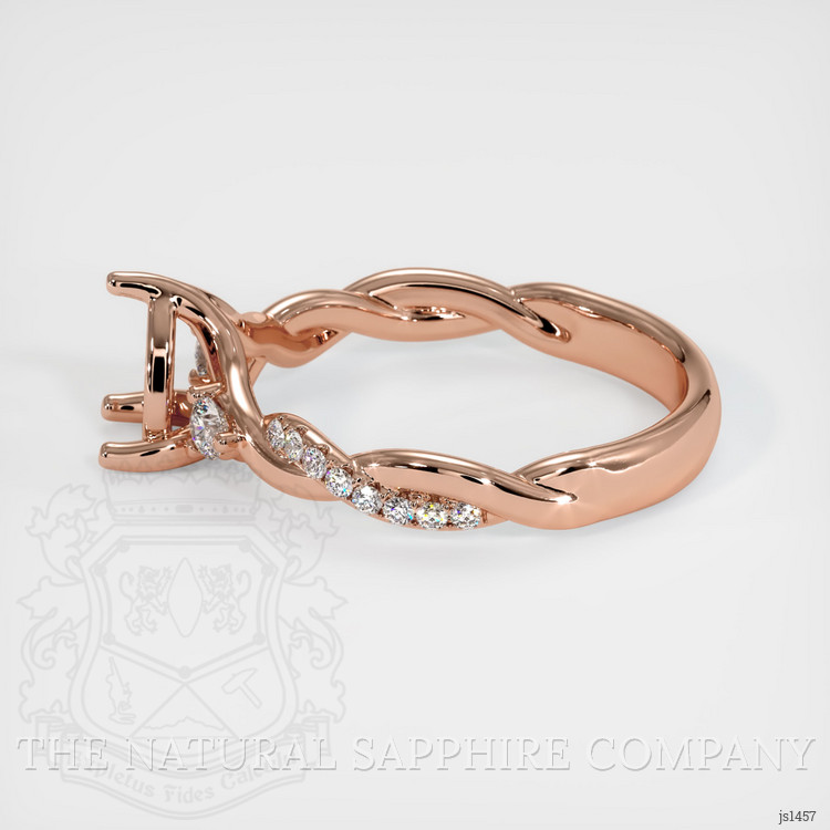 14K Rose Gold Pave Ring Setting