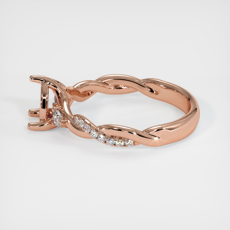 14K Rose Gold Pave Ring Setting