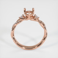 14K Rose Gold Three Stone Ring Setting Image