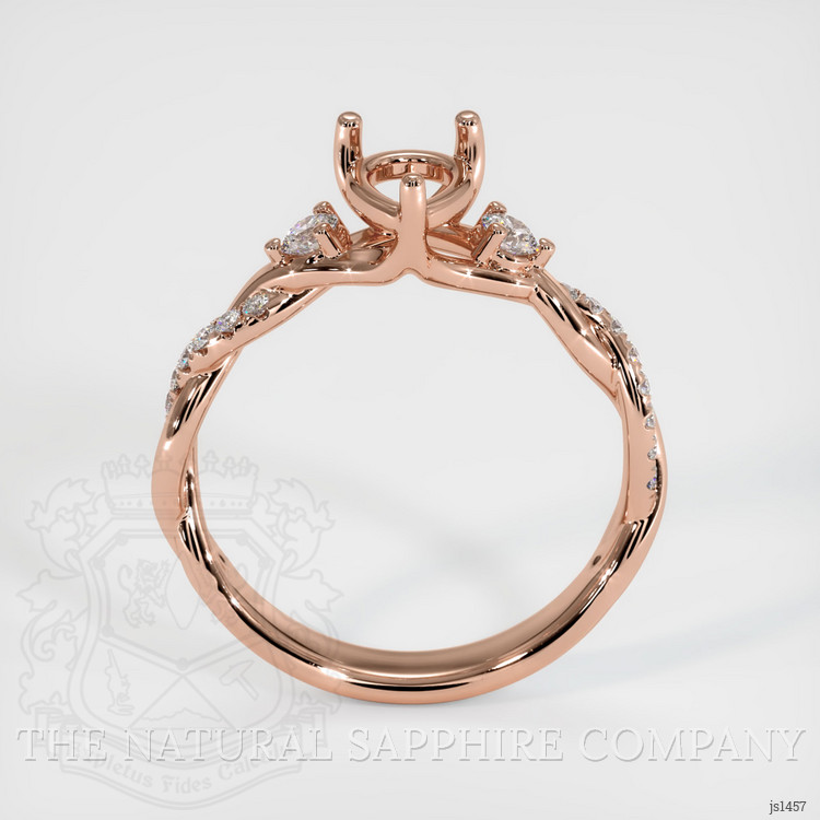 14K Rose Gold Three Stone Ring Setting