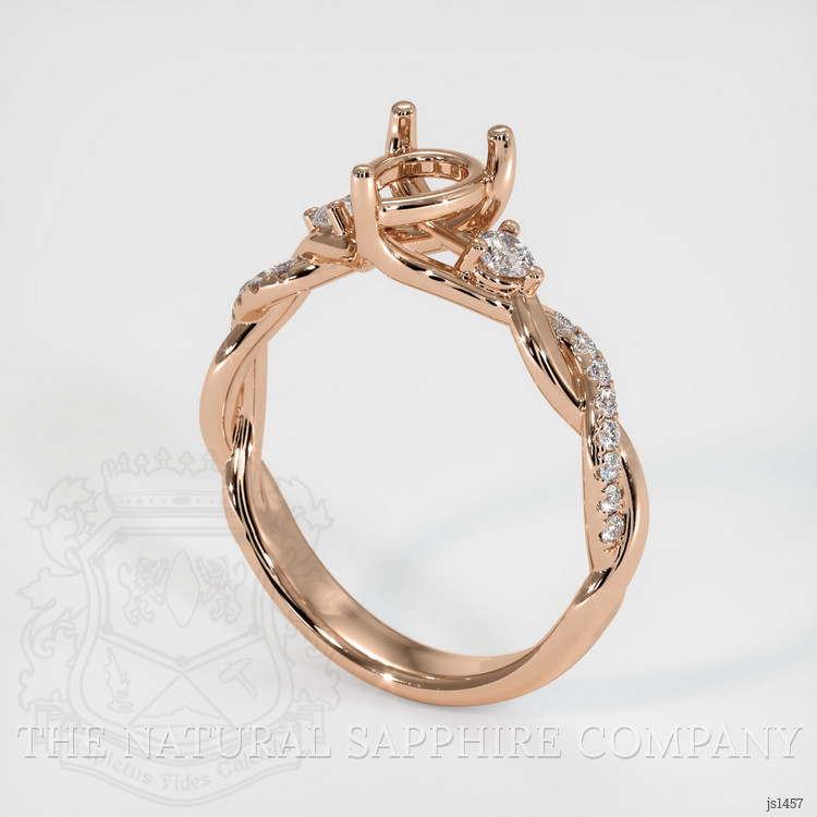 18K Rose Gold Three Stone Ring Setting