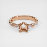 18K Rose Gold Three Stone Ring Setting Image