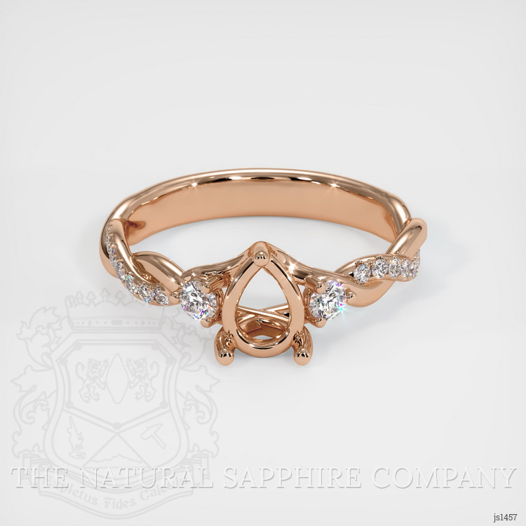 18K Rose Gold Three Stone Ring Setting