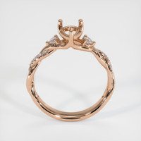 18K Rose Gold Three Stone Ring Setting Image