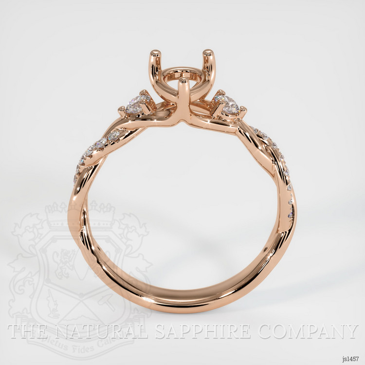 18K Rose Gold Three Stone Ring Setting