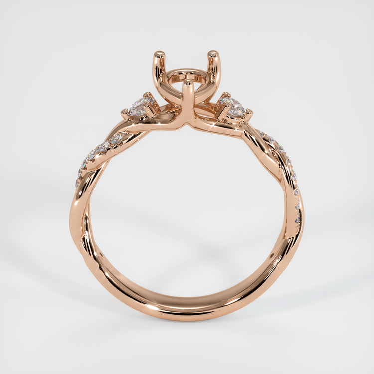 18K Rose Gold Pave Ring Setting