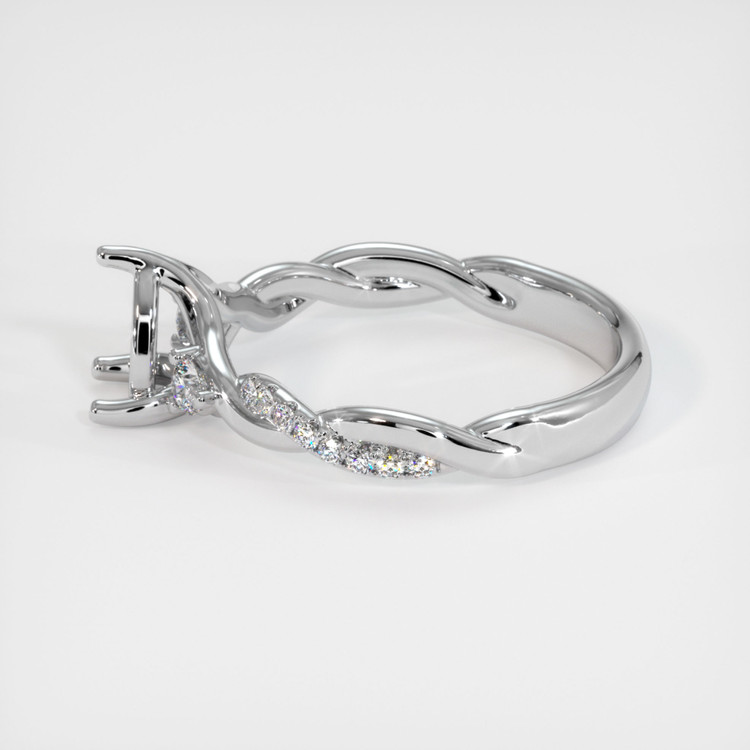 14K White Gold Pave Ring Setting