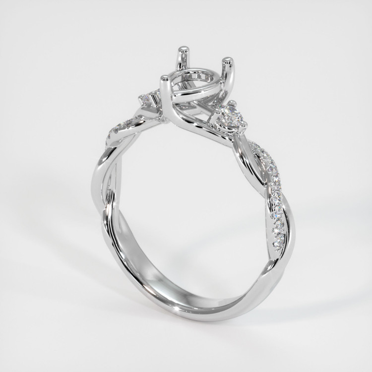 18K White Gold Pave Ring Setting