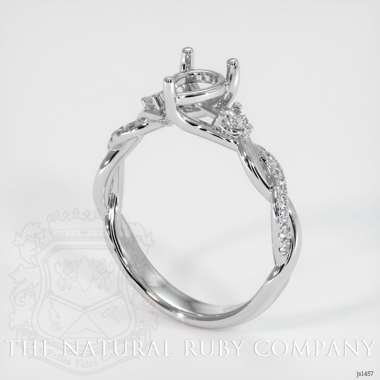 Pave Ruby Ring 0.45 Ct., 18K White Gold