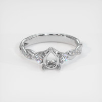 18K White Gold Three Stone Ring Setting Image