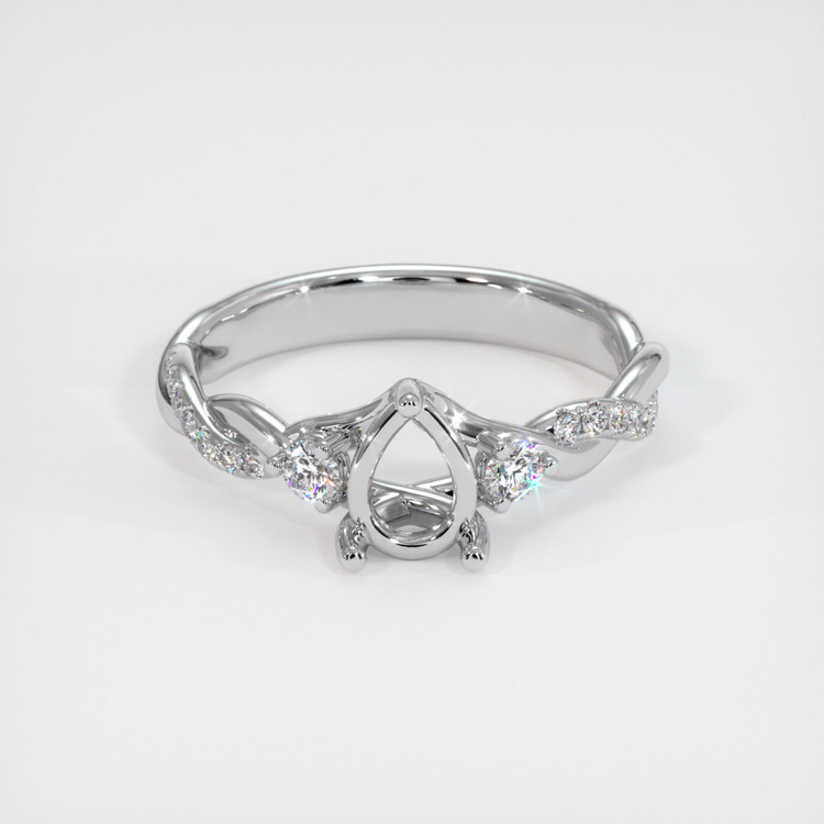 18K White Gold Pave Ring Setting