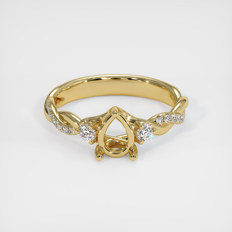 14K Yellow Gold Pave Ring Setting