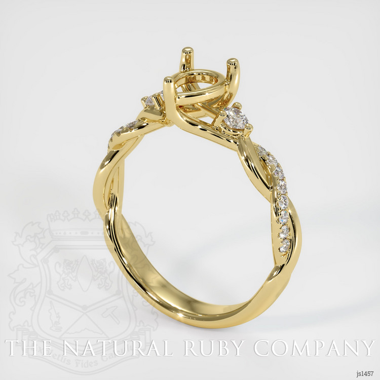 18K Yellow Gold Pave Ring Setting