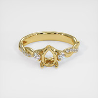 18K Yellow Gold Three Stone Ring Setting Image