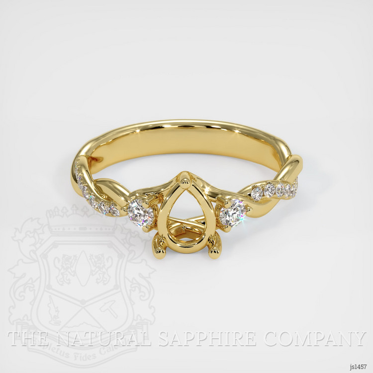 18K Yellow Gold Three Stone Ring Setting