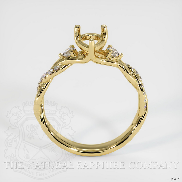 18K Yellow Gold Three Stone Ring Setting