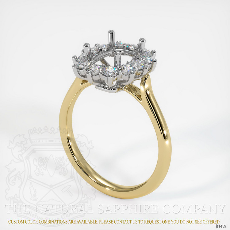 14K White & Yellow Antique Style Ring Setting