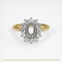 14K White & Yellow Antique Style Ring Setting Image